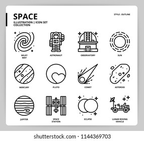 Space icon set