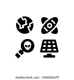 Space icon set with earth, universe, solar & discovery, Vector illustrations.