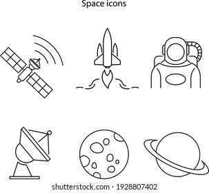 space icon set isolated on white background. space icon set trendy and modern space travel symbol for logo, web, app, UI. space travel icon simple sign. 