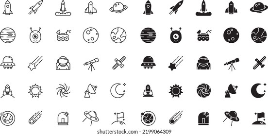 Space Icon Set Isolated On White Stock Vector (Royalty Free) 2199064309 ...