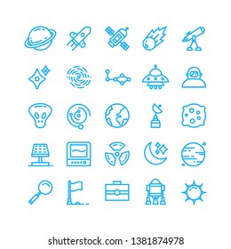 Space icon set with outline style vector illustration 