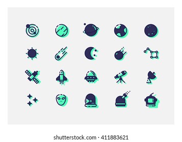 Space Icon Set Vector.