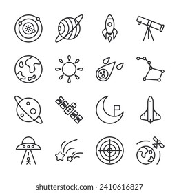 Space icon set vector illustration
