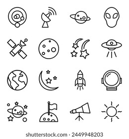 Space icon set vector illustration