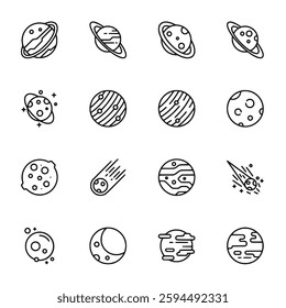 Space icon set vector illustration