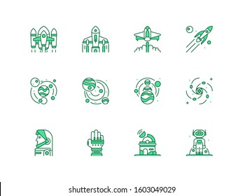 Space Icon Set Vector Isolated Universe Galaxy