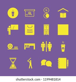 space icon. space vector icons set square barcode box, teacher at blackboard, wc and speech bubbles