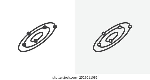 Space icon vector icon set in black and white color.