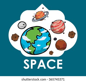 Space icons design 