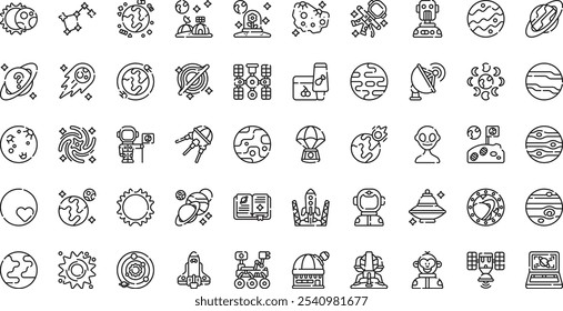 Space icons . High-Quality Vector Icons Collection with Editable Stroke. Ideal for Professional and Creative Projects.