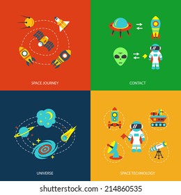 Space icons infographics of universe galaxy journey and technology vector illustration