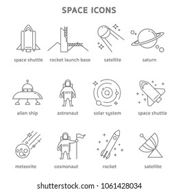 space icons set