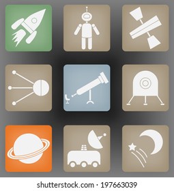 Space icons set