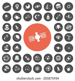 Space icons set