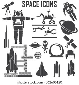 space icons set.