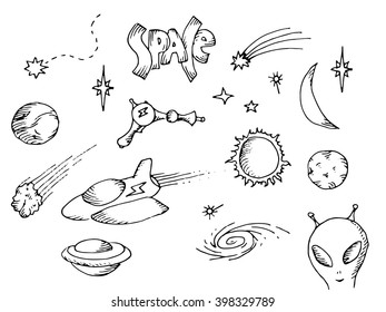 Space icons set
