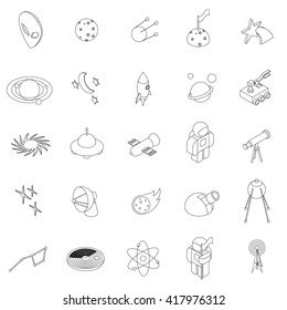 Space icons set