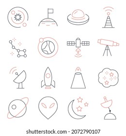 Space  icons set. Space  pack symbol vector elements for infographic web
