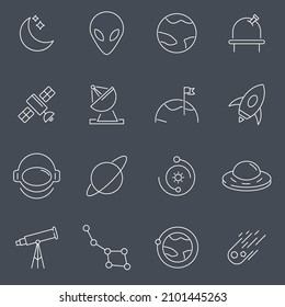 space icons set . space pack symbol vector elements for infographic web