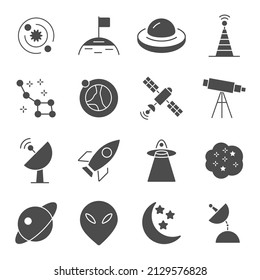 conjunto de iconos de espacio . símbolo de paquete de espacio elementos vectoriales para web infográfica