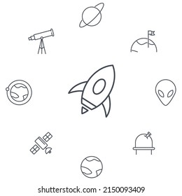 space icons set . space pack symbol vector elements for infographic web