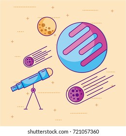 space icons of universe galaxy journey and technology
