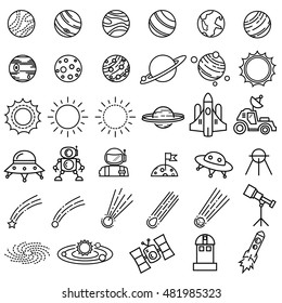 Space Icons Vector.