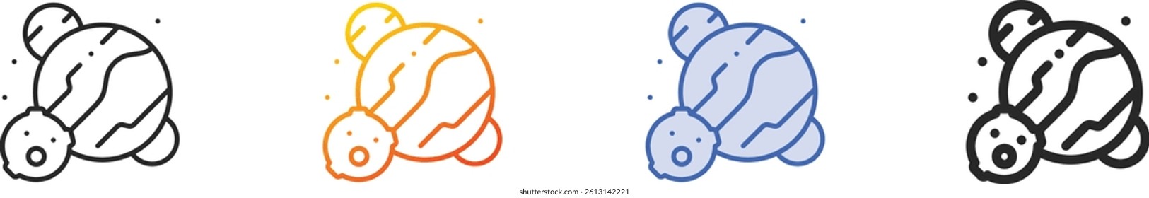 space icon.Thin Linear, Gradient, Blue Stroke and bold Style Design Isolated On White Background