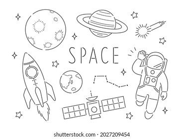 Space illustration by pen drawing