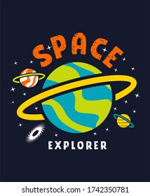 Space illustration design vector for print.