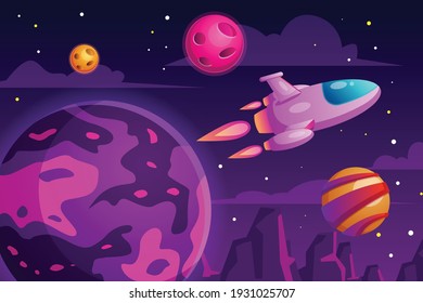 space illustration with science fiction concept