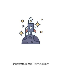 space illustration vector graphic, good for icon