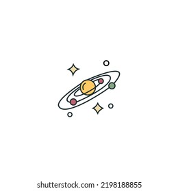 space illustration vector graphic, good for icon