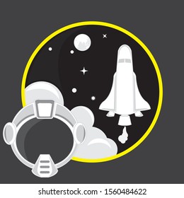 The space image has many components, including stars, spaceships, astronauts, atmosphere, darkness.
