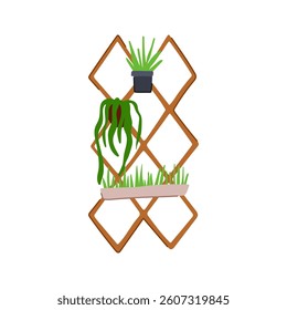 space indoor vertical garden cartoon. diy grow, home living, wall creative space indoor vertical garden sign. isolated symbol vector illustration