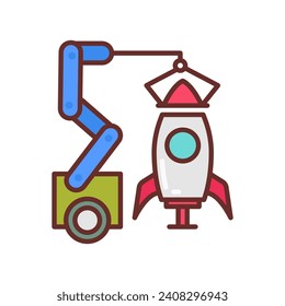 Icono de la industria espacial en vector. Ilustración