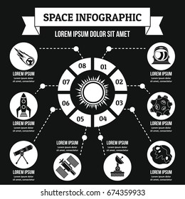 Space infographic banner concept. Simple illustration of space infographic vector poster concept for web