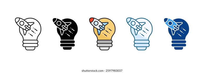 Space Innovation Icon Set Multiple Style Collection