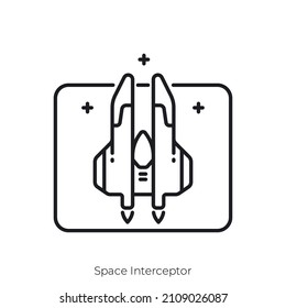 Space Interceptor icon. Outline style icon design isolated on white background