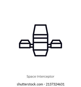 Space Interceptor icon. Outline style icon design isolated on white background