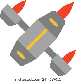 Space Interceptor Vector Flat Icon Design