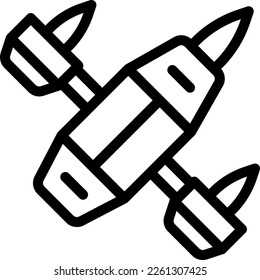 Space Interceptor Vector Line Icon Design