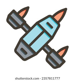 Space Interceptor Vector Thick Line Filled Colors Icon For Personal And Commercial Use.
