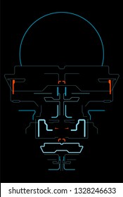 Space interface for the game. Futuristic interface. In-game menu. Touch panel. HUD control panel. Template virtual interface for spaceship simulator