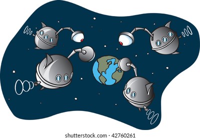 Space invaders. Layered vector file.