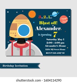 Space Invitation, universe Birthday Invitation