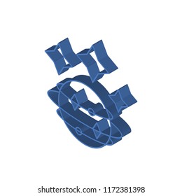Space isometric left top view 3D icon