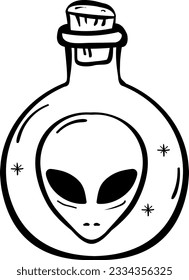 Space Jar with Alien Head