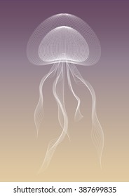 Space Jellyfish White Lines gradient background