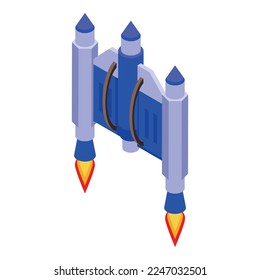 Space jetpack icon isometric vector. Fire jet. Service extreme